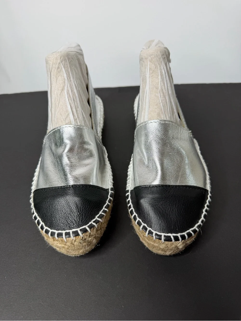 Aldo Metallic Silver Espadrille Slip-On Sneakers